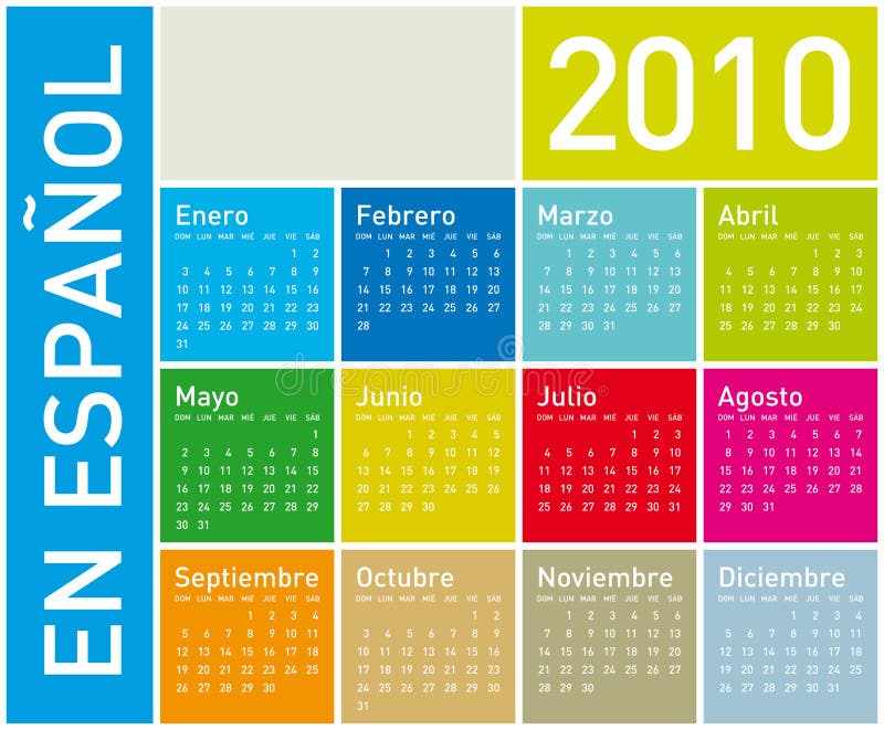 2010 färgrika spanjor för kalender