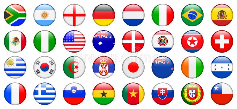 2010 World Cup Team Flag Internet Buttons