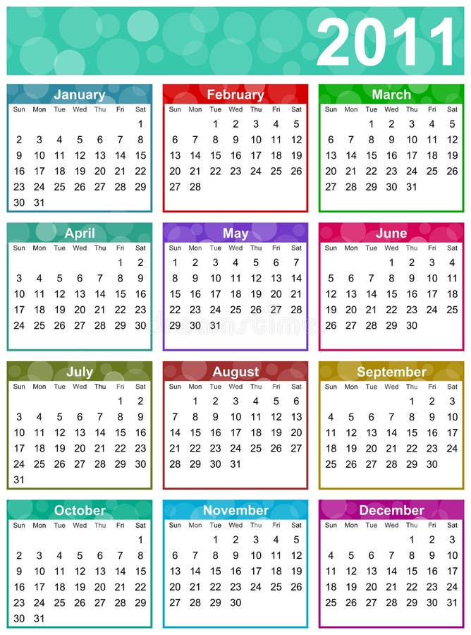 2011 colorful funny calendar