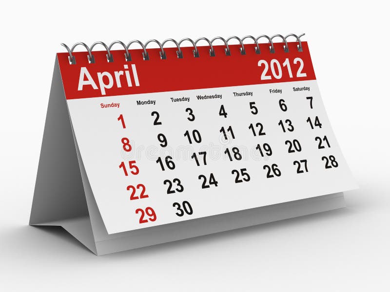 2012-Jahr-Kalender. April vektor abbildung 2012-Jahr-Kalender. April vektor abbildung