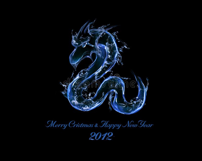 2012 is Year of Black Water Dragon Stock Illustration Illustration of