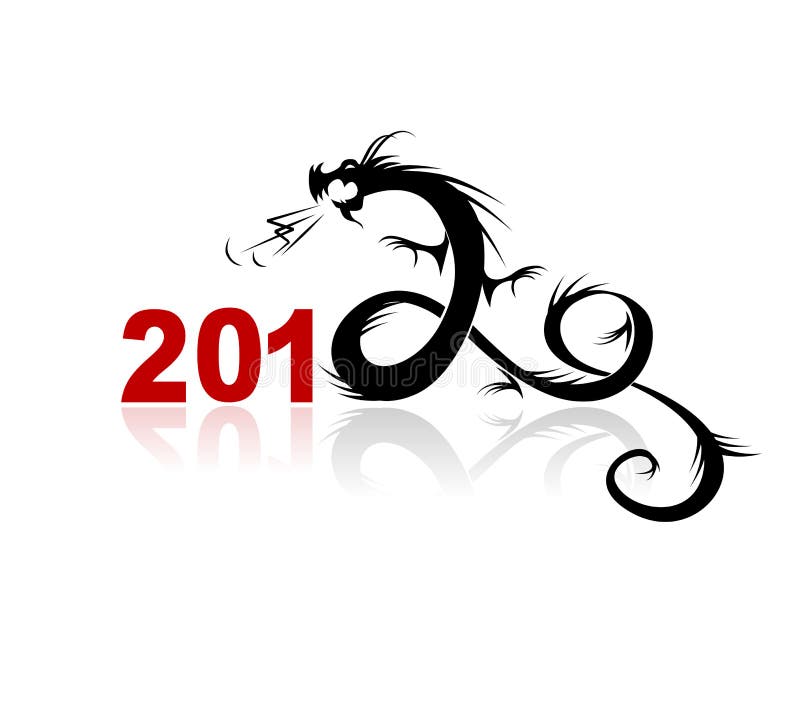 2012 year of dragon, illustration