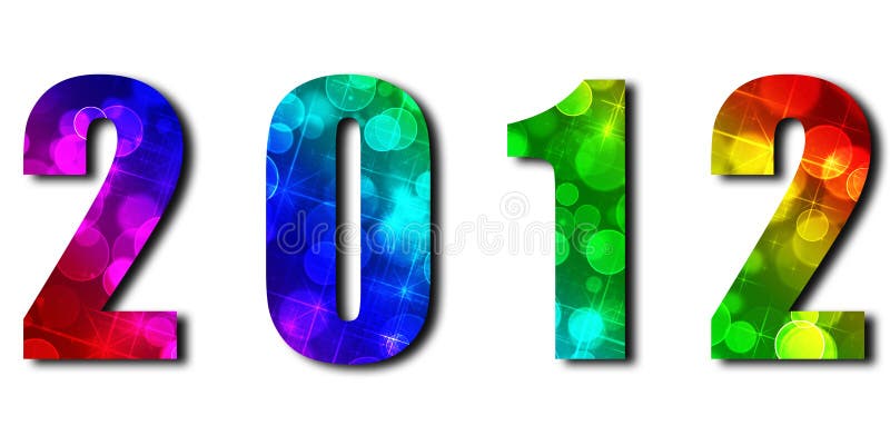 2012with festive characters vector illustration