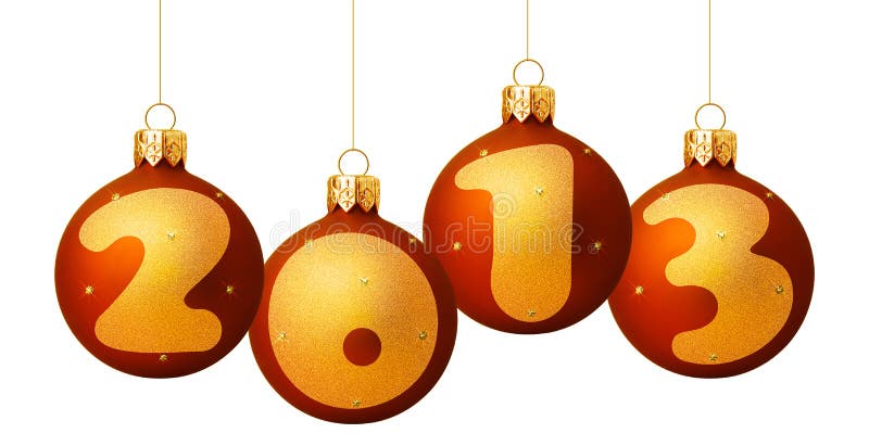Illustration of decorative 2013 Christmas baubles isolated on white background. Illustration of decorative 2013 Christmas baubles isolated on white background.