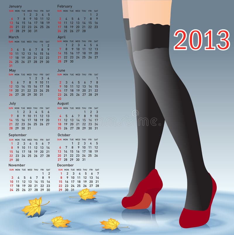 2013 Calendar female legs in stockings royalty free illustration 2013 Calendar female legs in stockings royalty free illustration
