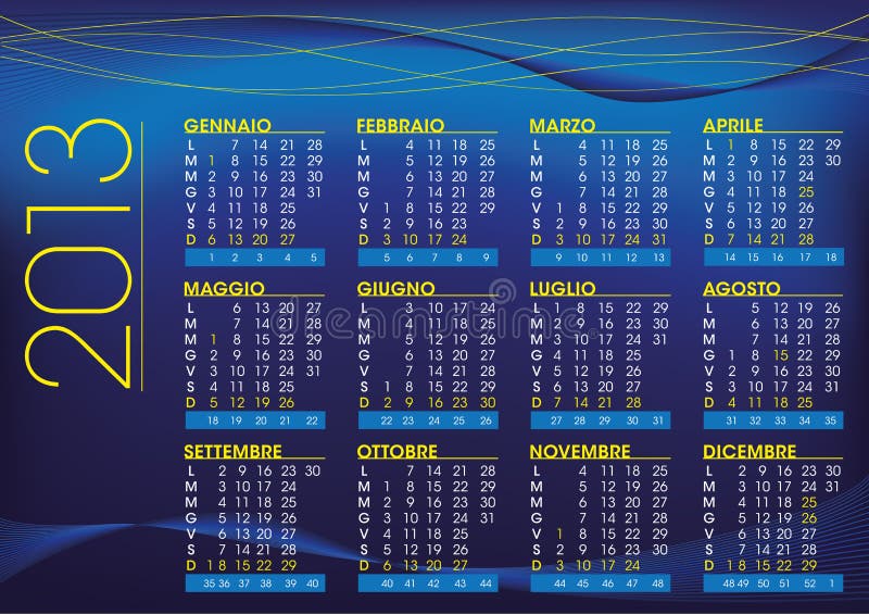 2013 night mood italian calendar