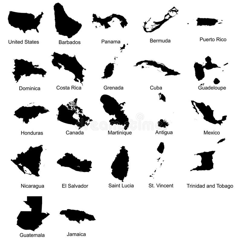 22 cartes de pays de l'Amérique du nord