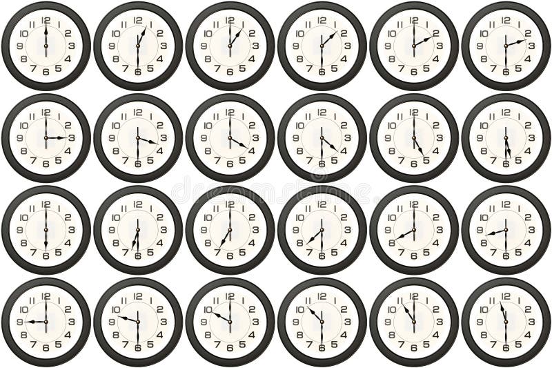 24 Clocks Every Half Hour Royalty Free Stock Photo - Image ...