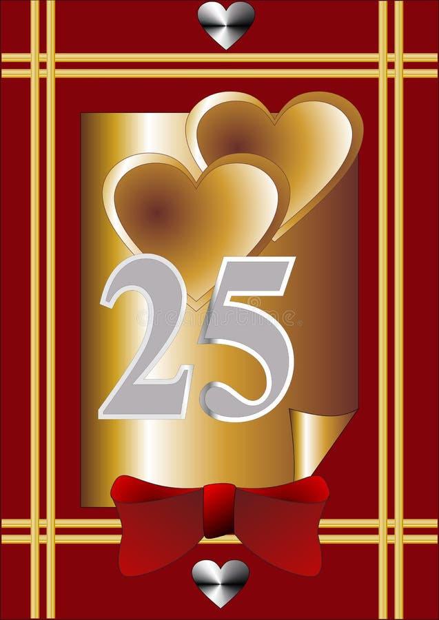 25th anniversary card.