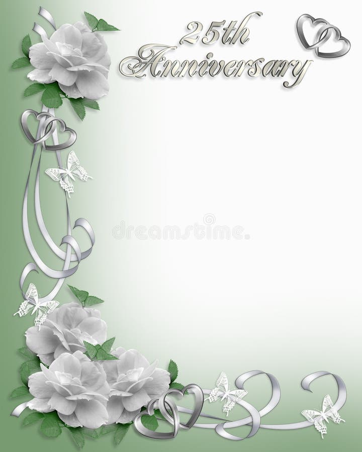 25th Anniversary Invitation Border Stock Illustration - Illustration of  butterfly, butterflies: 7526701