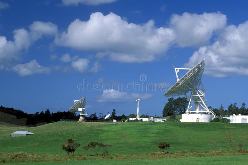 Satellite dishes, New Zealand. Satellite dishes, New Zealand.