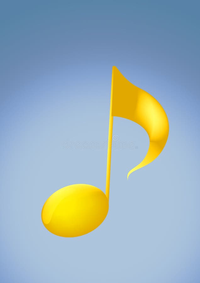 2d golden Music Note