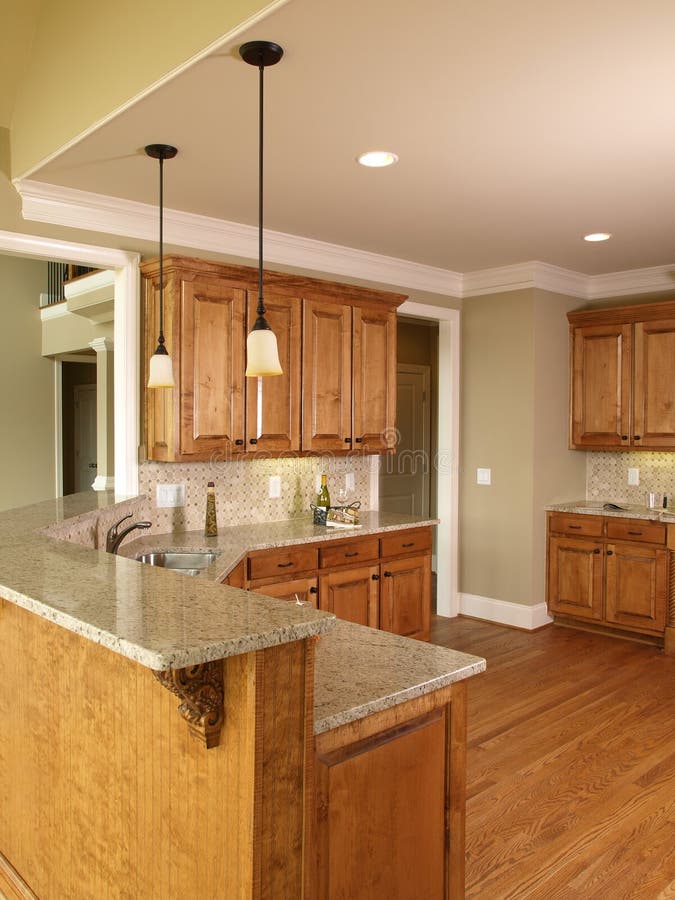 Luxury Model Home with Honey colored Kitchen. Luxury Model Home with Honey colored Kitchen