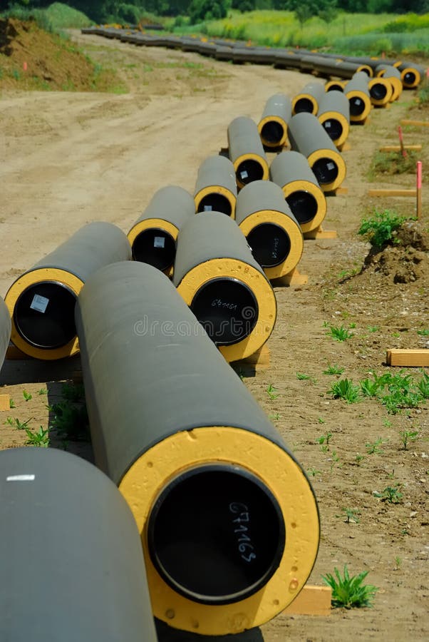 Tubes of a community heating system under construction. Tubes of a community heating system under construction