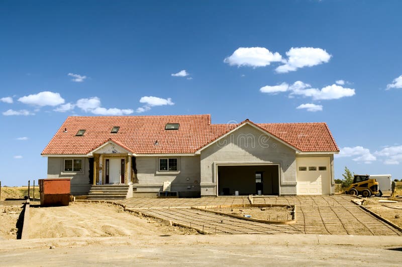 A Residential home under construction. A Residential home under construction.