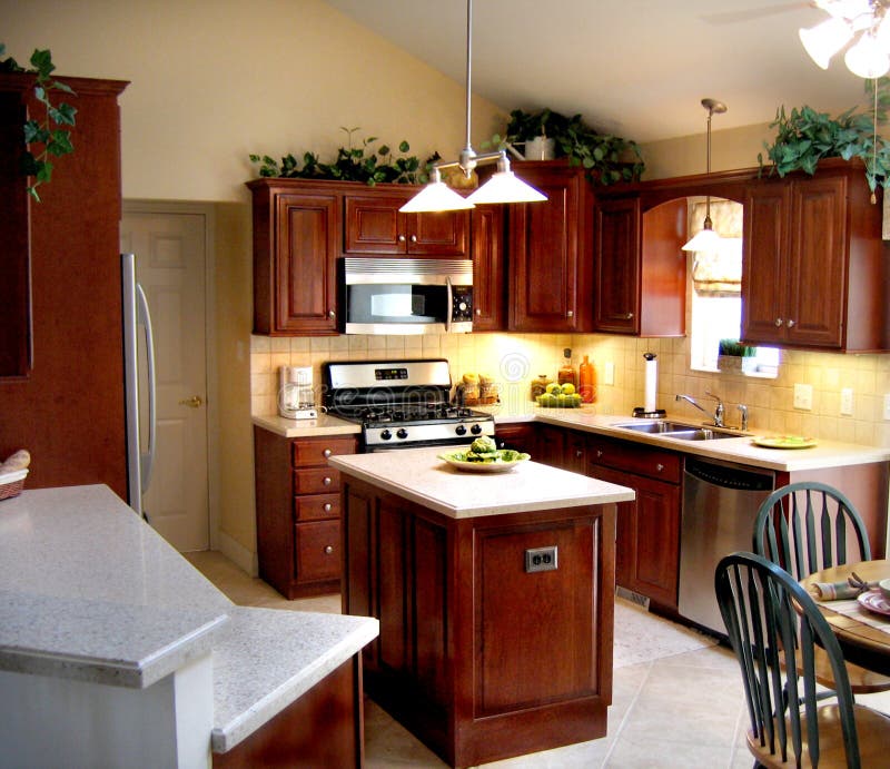 New kitchen with cherry cabinets. New kitchen with cherry cabinets