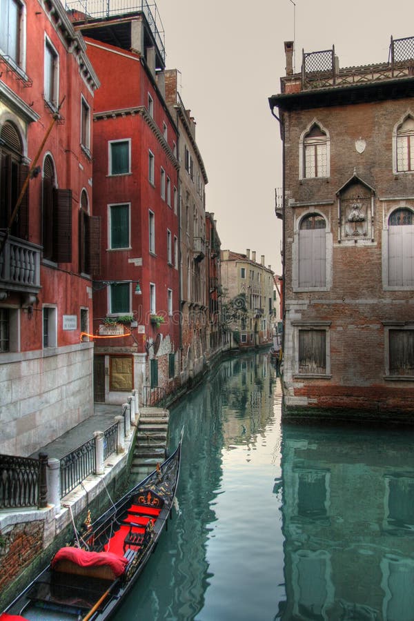 Italy. Venice. View on gondola and canal. Italy. Venice. View on gondola and canal