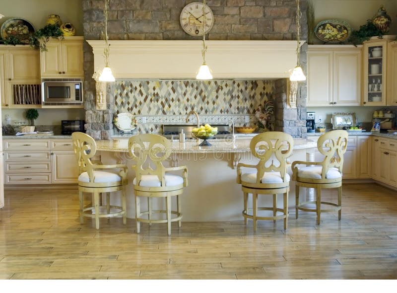A modern kitchen in Tuscany style in estate home. A modern kitchen in Tuscany style in estate home