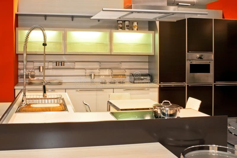 Big modern kitchen with counter like professional. Big modern kitchen with counter like professional