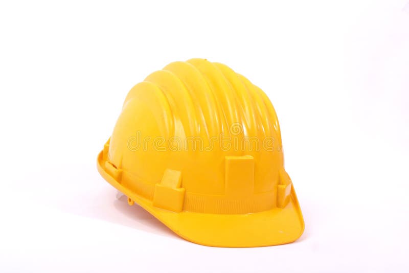 Isolated yellow protetctive helmet for work. Isolated yellow protetctive helmet for work