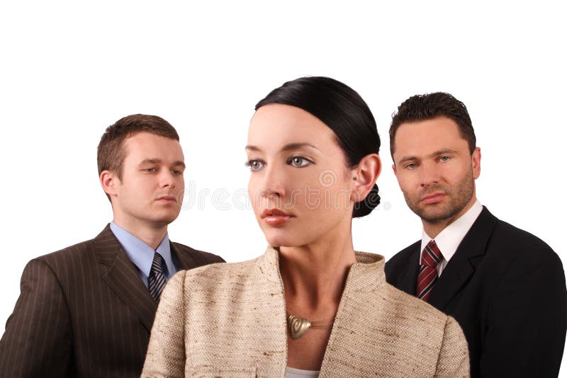 Group of 3 business people - 2 men 1 woman. Group of 3 business people - 2 men 1 woman