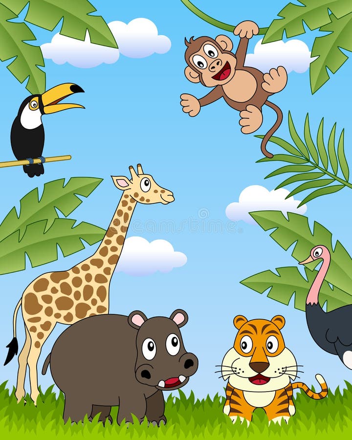 3 afrykańska zwierząt grupa ilustracji 3 afrykańska zwierząt grupa ilustracji