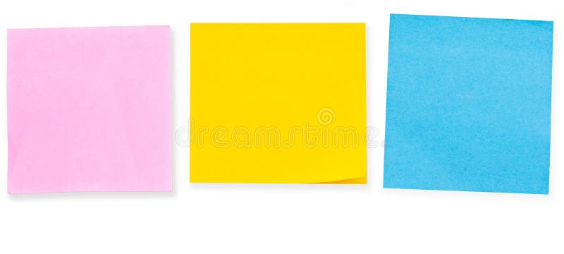 3 Color paper note on white