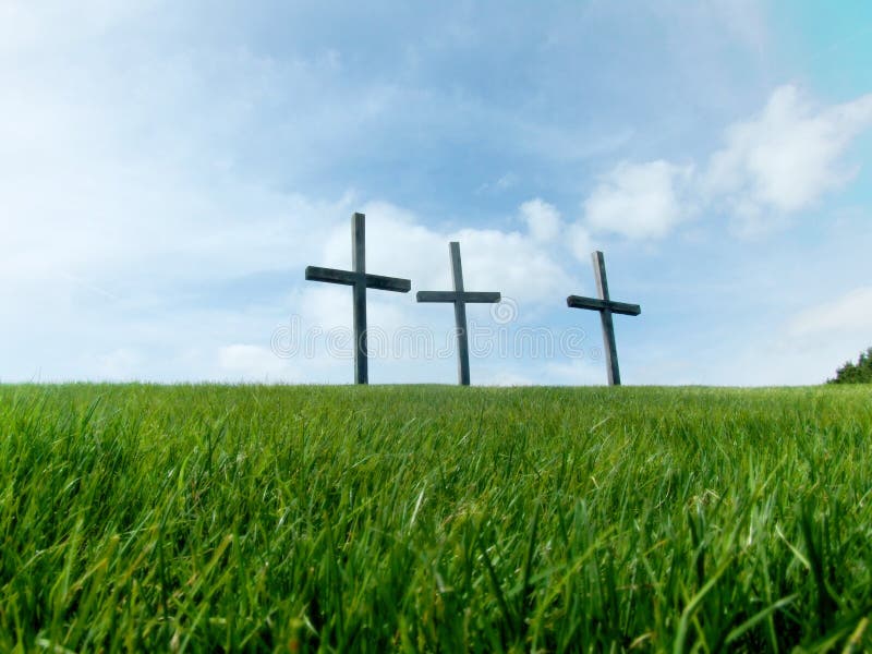Three Crosses in the Desert Stock Photo Image of cross, religious