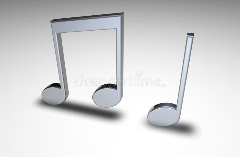 3d music notes with gradient background. 3d music notes with gradient background