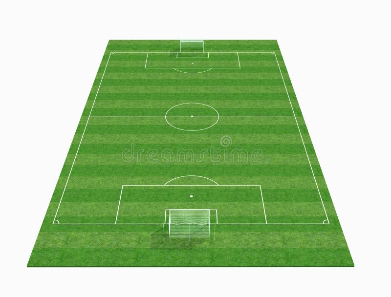 Perspective view of an empty soccer field -3d renderig. Perspective view of an empty soccer field -3d renderig