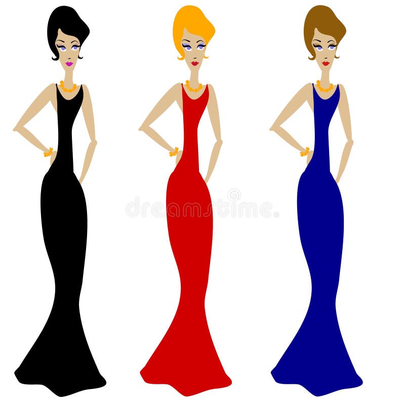 3 Divas In Long Dresses