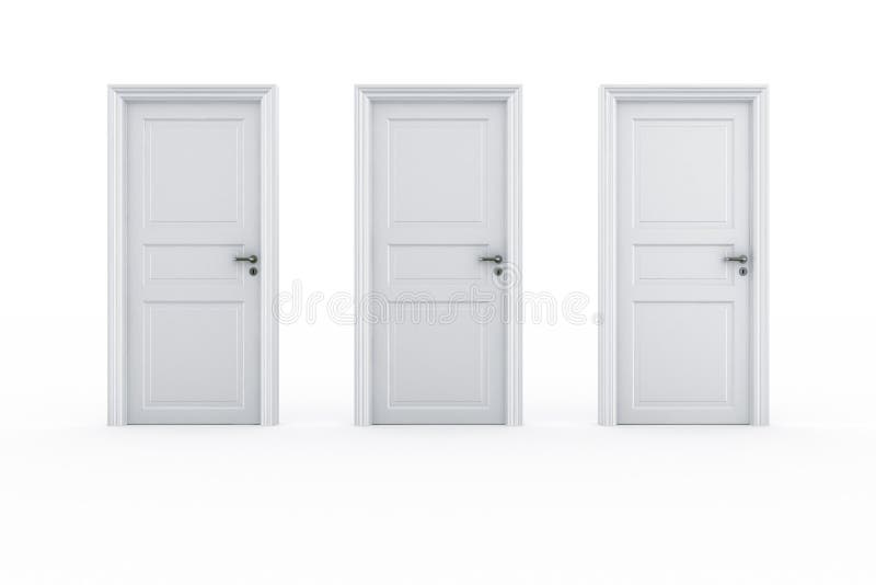 3d rendering of 3 doors on a row