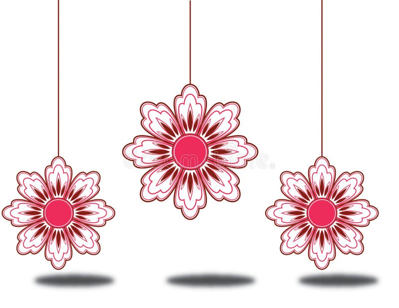 3 hanging flowers