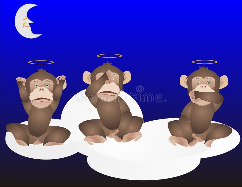 3 Monkeys, See, hear and speak no evil..