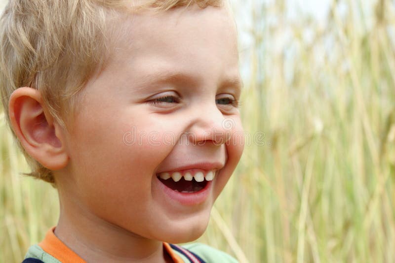 3 years old boy laughing