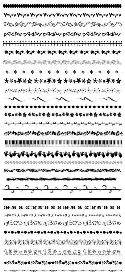 Un'illustrazione con un enorme 30 in bianco e nero bordi decorativi o divisori per pagine web, cancelleria, ecc.