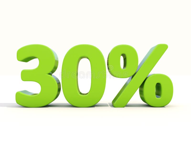 30 percentage rate icon on a white background