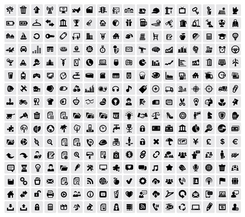 324 iconos del Web stock de ilustración 324 iconos del Web stock de ilustración