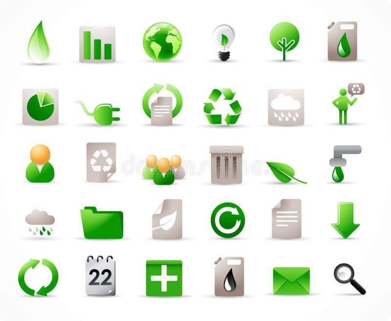 36 graphismes d'écologie réglés illustration stock 36 graphismes d'écologie réglés illustration stock