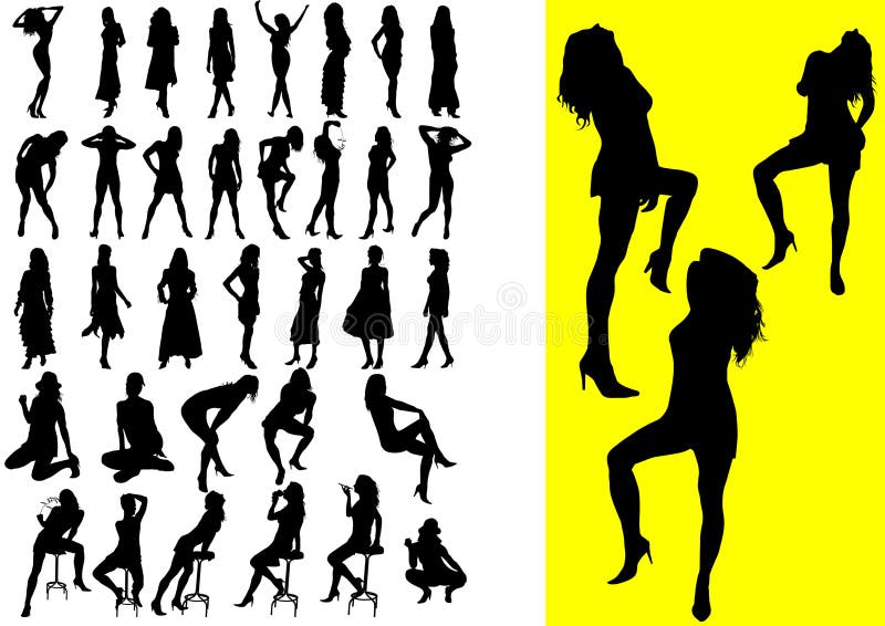 37 silhouetes of girls