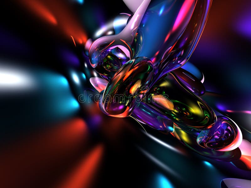 3D Abstract Colorful Blue Red Render Background