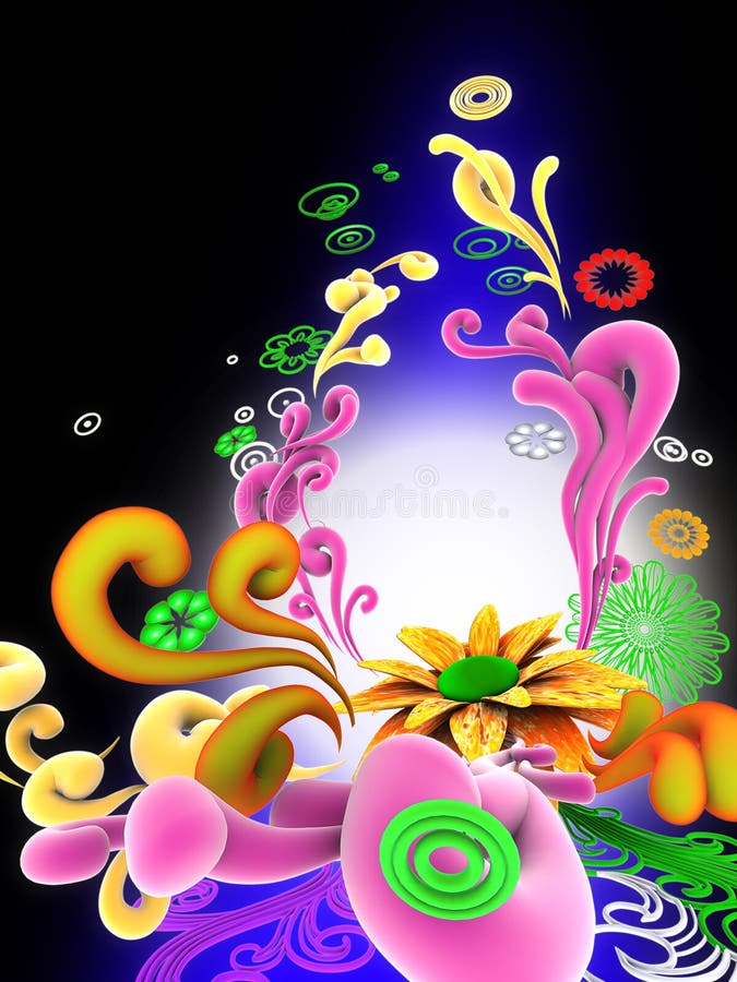 3D Abstract Floral Vector Design