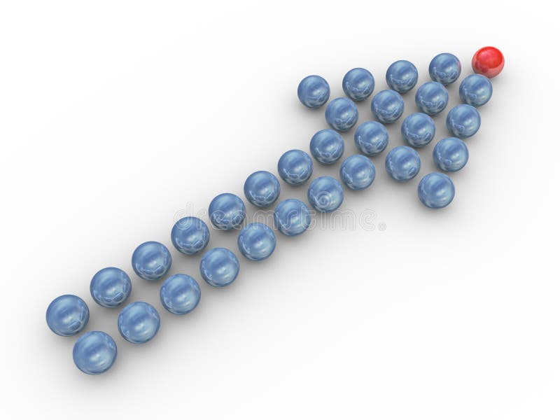 3d balls arrow vector illustration