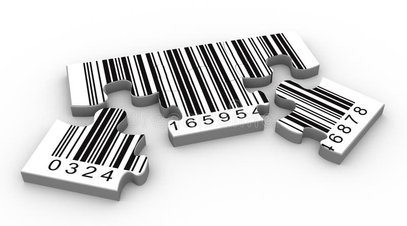3d barcode puzzle stock illustration