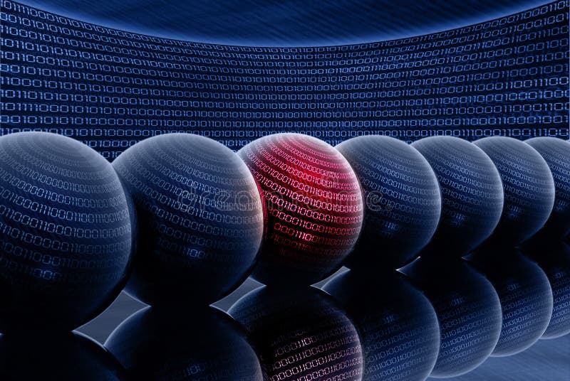 3d binary code balls on digital background. 3d binary code balls on digital background