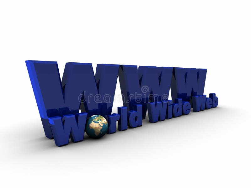 3D Blauw Symbool WWW royalty-vrije illustratie 3D Blauw Symbool WWW royalty-vrije illustratie