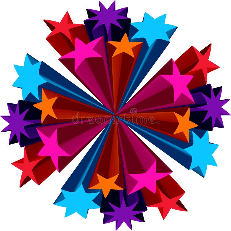 3d Boeket van de Bloemen van Sterren vector illustratie 3d Boeket van de Bloemen van Sterren vector illustratie