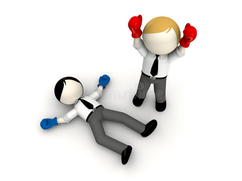 3d boxing concept for business rivalry. royalty free illustration