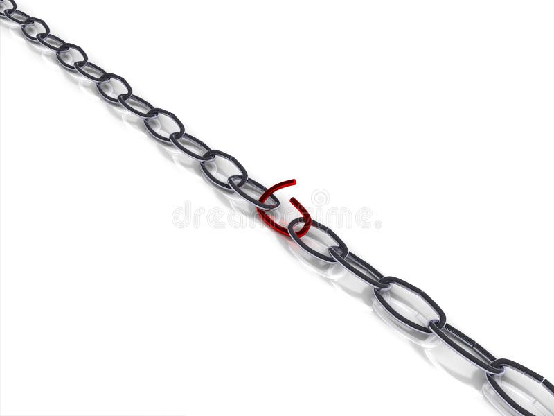 3D Broken Chain stock illustration