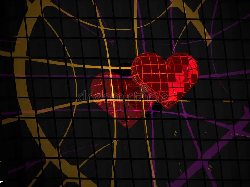 3D broken love heart stock illustration. Illustration of colour - 21536305